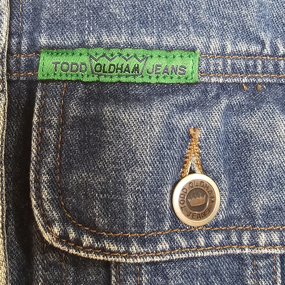 Rare Vintage Todd Oldham Flames Y2K Denim Jacket - Medium - Picture 3 of 7